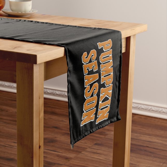 Retro Pumpkin Season Cute Fall Gift Halloween  Short Table Runner (In Situ)