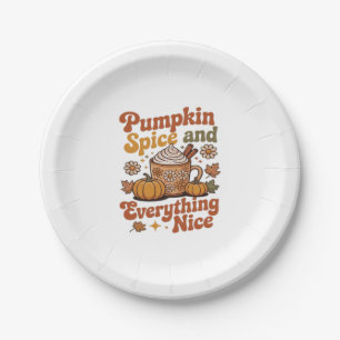 Retro Pumpkin Spice Everything Nice Classic T-Shir Paper Plate