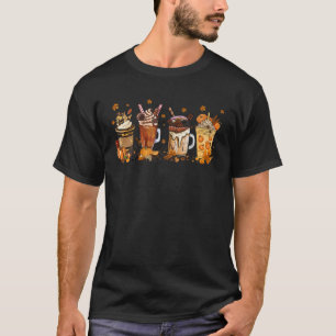 Retro Pumpkin Spice Latte Fall Coffee Halloween Th T-Shirt