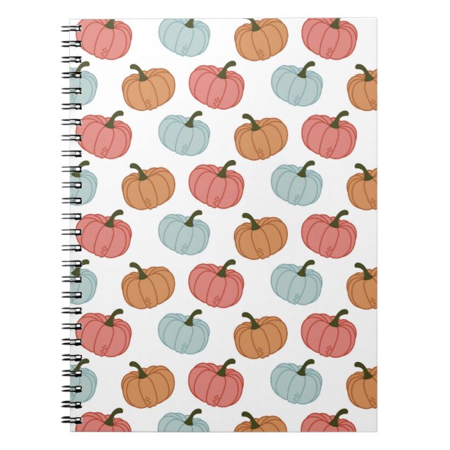 Retro Pumpkin Thanksgiving Seamless Pattern Notebook (Front)