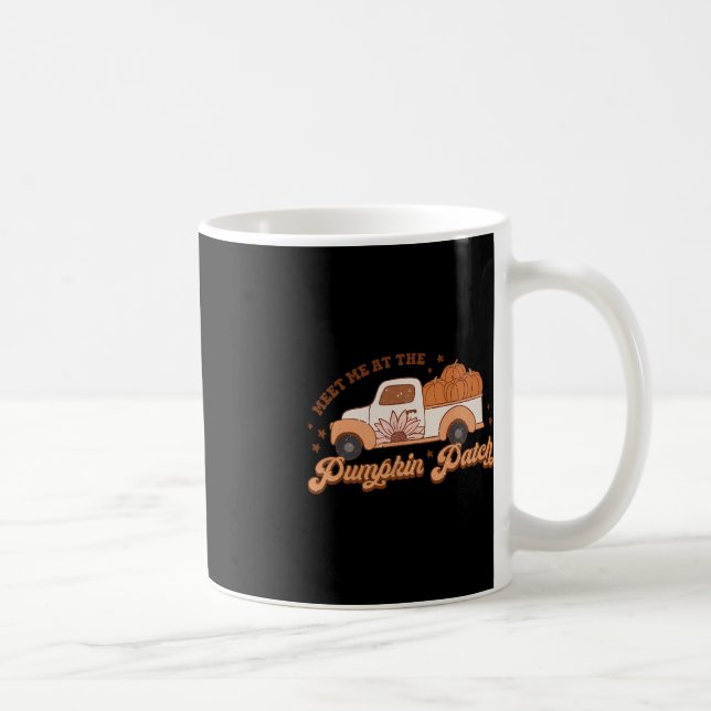 Retro Pumpkin Truck Meet Me At Pumpkin Patch Fall  Coffee Mug (Right)
