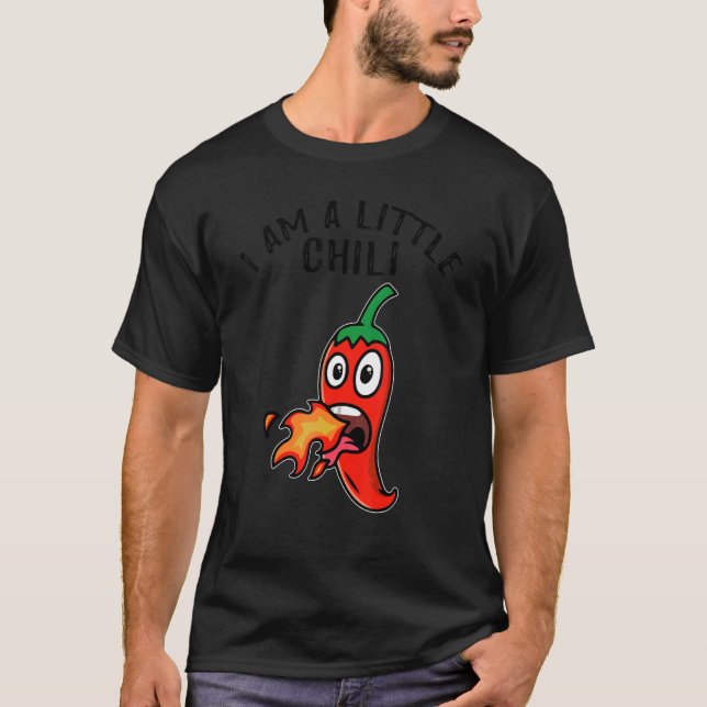 Retro Pun Just a Chili I Am A Little Chili T-Shirt (Front)