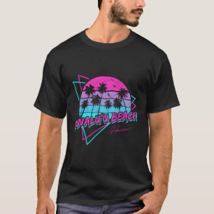 Retro Punalu'U Beach Hawaii Beach Palm Tree Souven T-Shirt