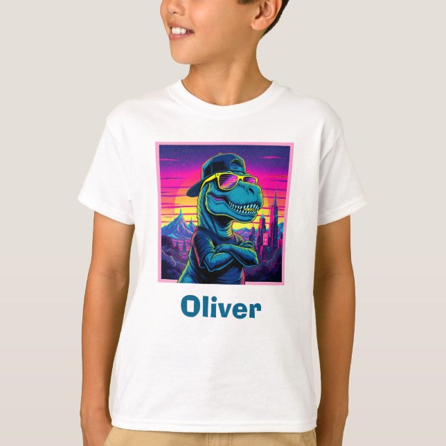 Retro Punk Dinosaur T-Shirt (Front)