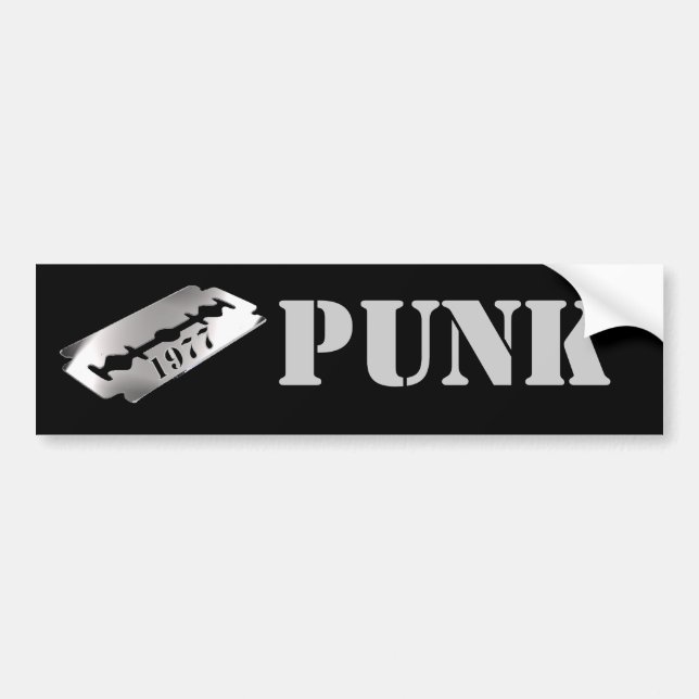 Retro Punk Razor Blade 1977 Bumper Sticker (Front)