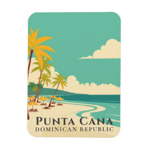 Retro Punta Cana Souvenir Dominican Republic Magnet