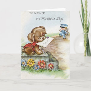 Retro Puppy Mother's Day Card