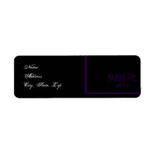 Retro Purple and Black Graduation Return Address