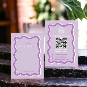 Retro purple curve squiggle wavy jewellery display business card