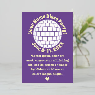 Retro Purple Disco Ball PERSONALIZED Silver