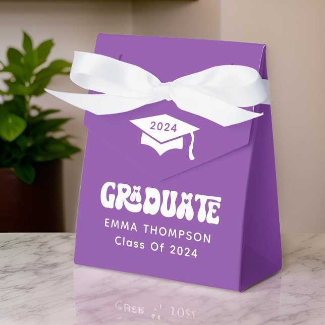 Retro Purple Graduate Class Of 2024 Favor Box (Creator Uploaded)