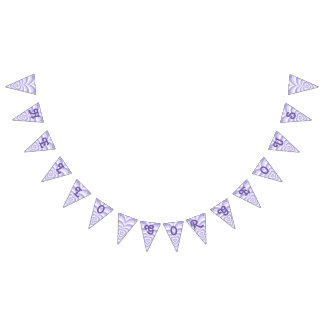 Retro Purple Heart Party Bunting Banner