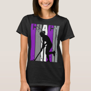 Retro Purple Hockey Coach Womens Birthday Colourfu T-Shirt
