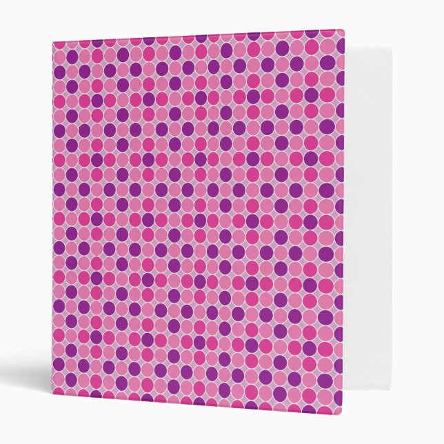 Retro Purple Lilac Dots Geometric Pattern Binder (Front/Inside)