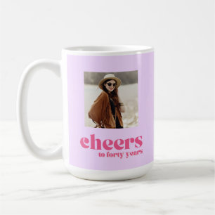 Retro Purple & Pink, 40th birthday Coffee Mug