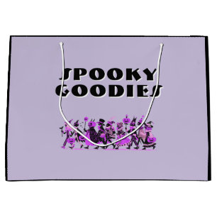Retro Purple&Purple Spooky Goodies Halloween Large Gift Bag