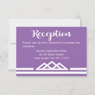 Retro Purple Reception Geometric Triangle Invitation