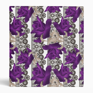Retro, purple roses binder