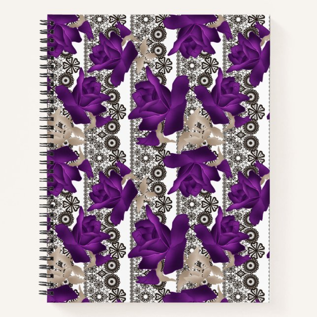 Retro, purple roses notebook (Front)