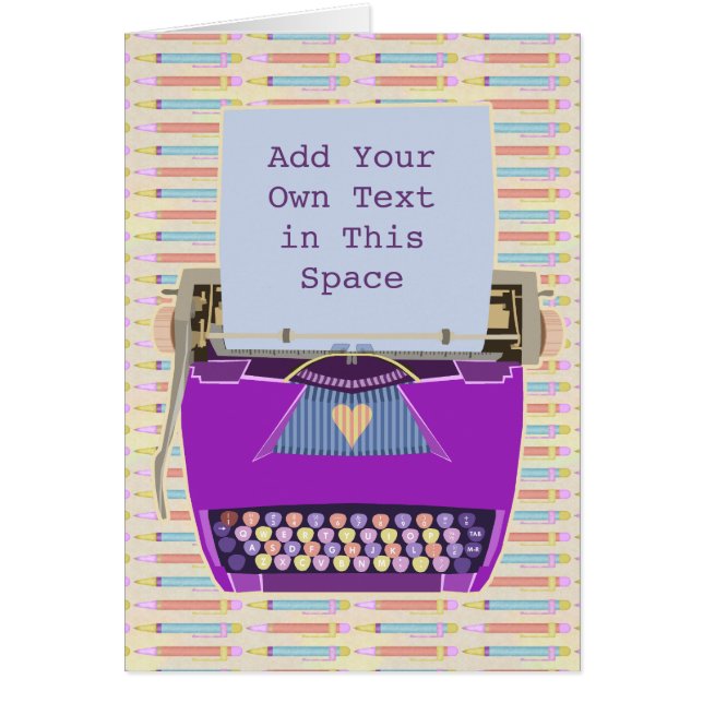 Retro Purple Typewriter Mid-Century Modern Custom (Front)