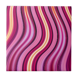 Retro purple wavy stripes pattern tile