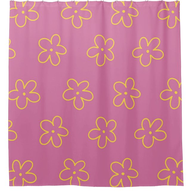 Retro Purple Yellow Floral Simple Flower Pattern (Front)