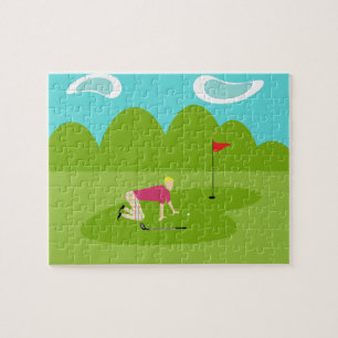 Rétro puzzle de golfeur