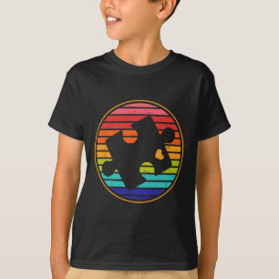 Retro Puzzle Heart Autism Awareness Month Kids Men T-Shirt