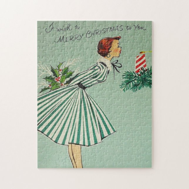 Rétro puzzle vintage de Noël (Vertical)