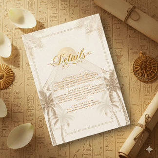 Retro Pyramids Of Giza Egypt Destination Wedding Enclosure Card