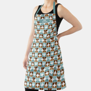 Retro Quarters Modern Geometric Personalized Apron