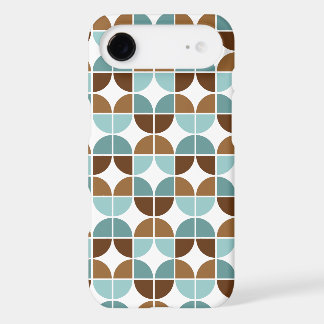 Retro Quarters Pattern in Blue Brown