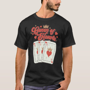 Retro Queen Of Hearts Playing Cards Valentines Day T-Shirt
