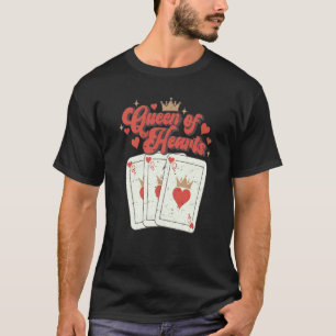 Retro Queen Of Hearts Playing Cards Valentines Day T-Shirt