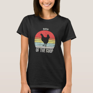 Retro Queen Of The Coop Farmer Backyard Chicken Lo T-Shirt