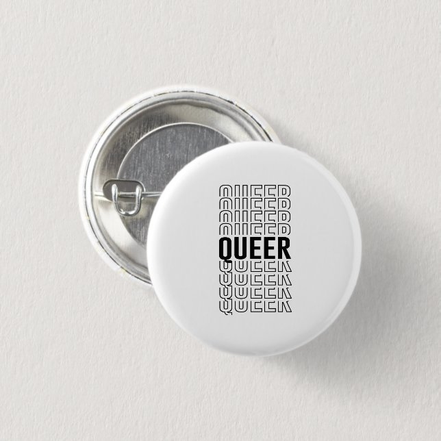 Retro Queer Design 1 Inch Round Button (Front & Back)