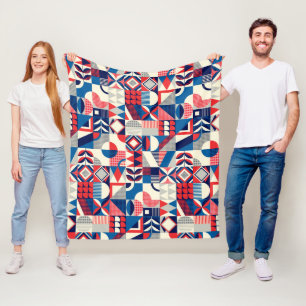 Retro Quilting Fleece Blanket