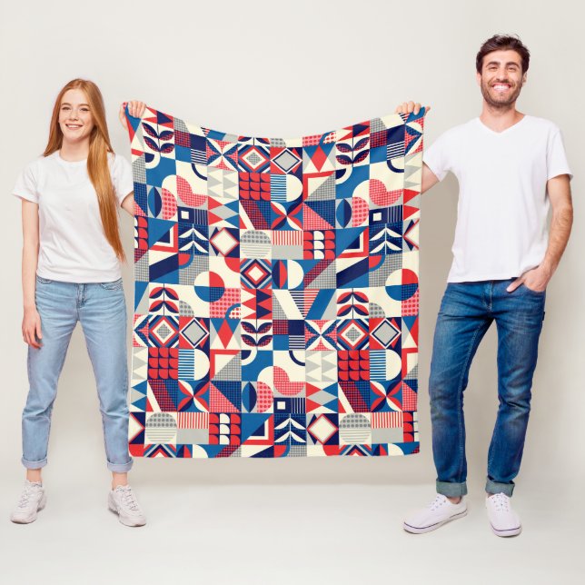 Retro Quilting Fleece Blanket (In Situ)