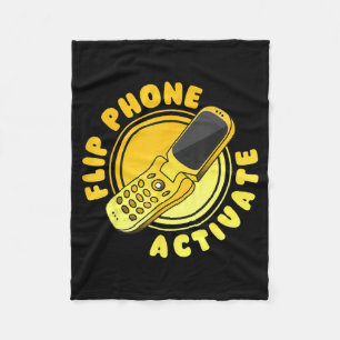 Retro Quote Flip Phone Activate Funny  Fleece Blanket