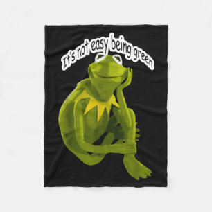 Retro Quote Its Not Easy Being Green Funny Frog An Fleece Blanket