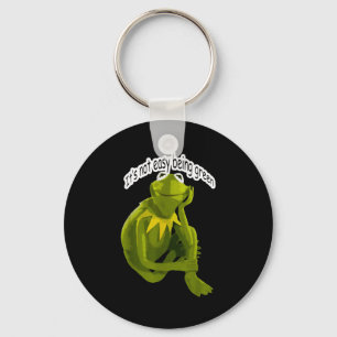 Retro Quote Its Not Easy Being Green Funny Frog An Keychain