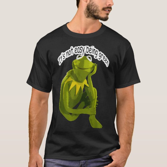 Retro Quote Its Not Easy Being Green Funny Frog An T-Shirt (Front)