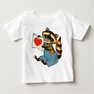 Retro Raccoon Valentine Baby T-Shirt