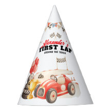 Retro Race Car First Lap Around the Track Birthday