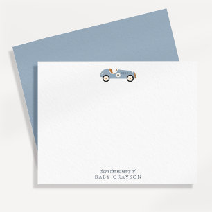Retro Race Car Nursery Note Card