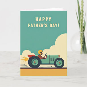 Retro Racing Fathers Day Card