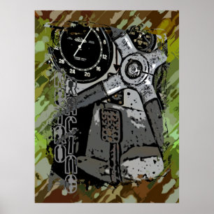 Retro Racing - green splatter Poster