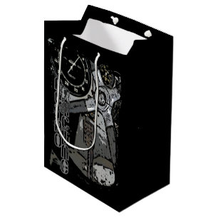 Retro Racing Oldtimer Details Graphic Design Medium Gift Bag