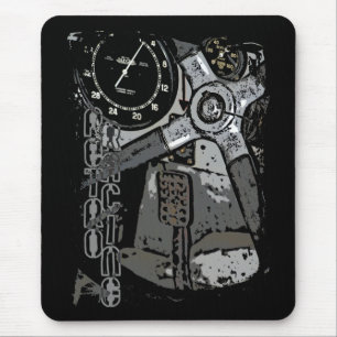Retro Racing Oldtimer Details Graphic Design Mouse Pad