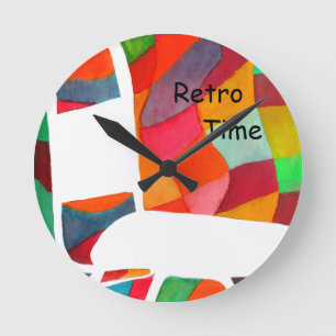 "Retro Rad" Art Wall Clock Round